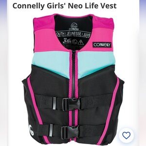 CONNELLY YOUTH GIRL CLASSIC NEOPRENE LIFE VEST JACKET SWIM (55lbs. to 88lbs.)
